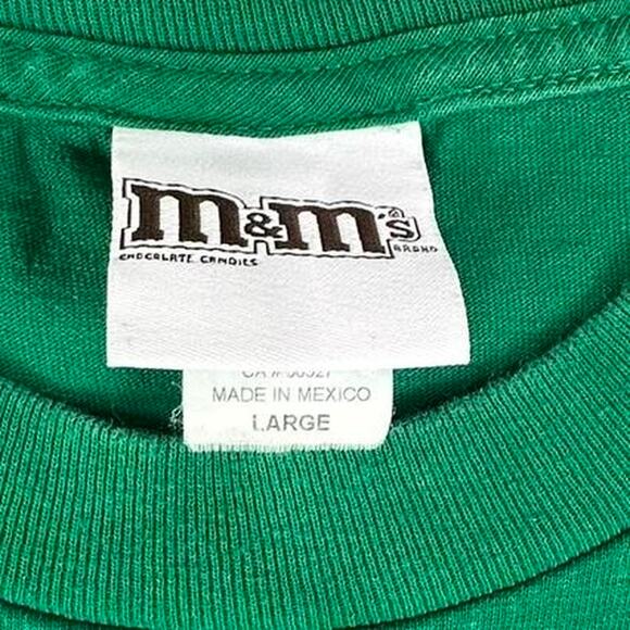 Vintage Green M&M’s Michelle Mars Big Print Graphic T-shirt Size Large - Picture 4 of 7